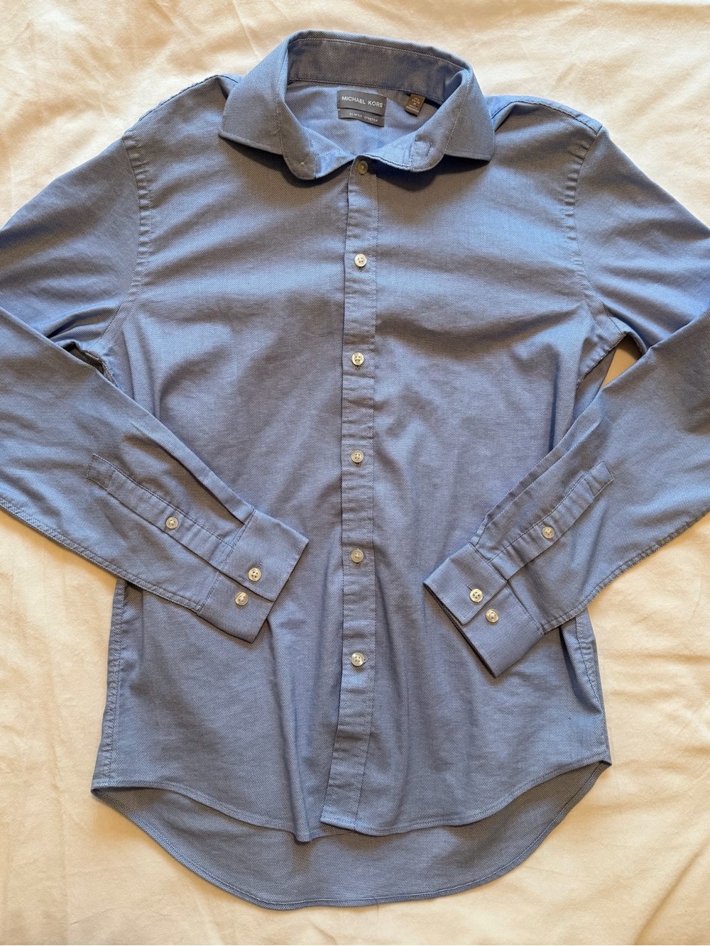 Michael Kors Men's Dusty Blue Button-Up Dress Shirt